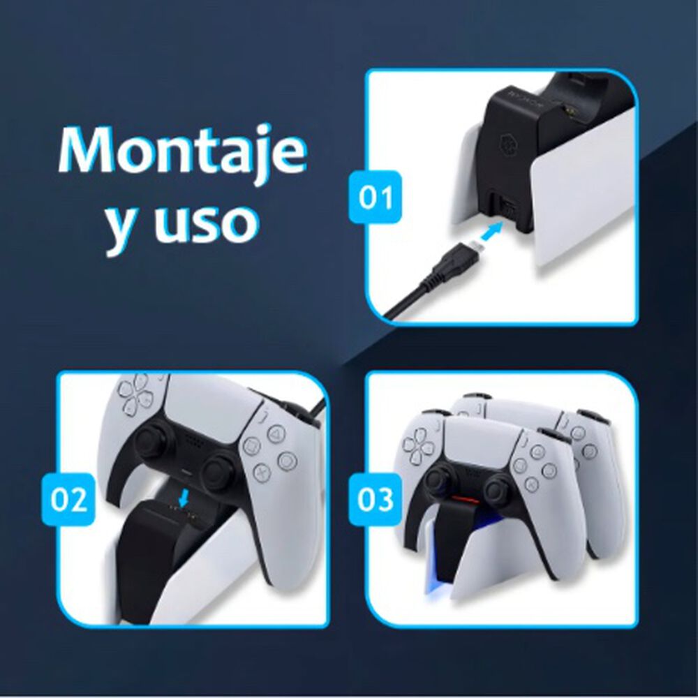 Base Cargador Para Consola Soporte Ps5 Carga R&aacute;pida image number 5.0