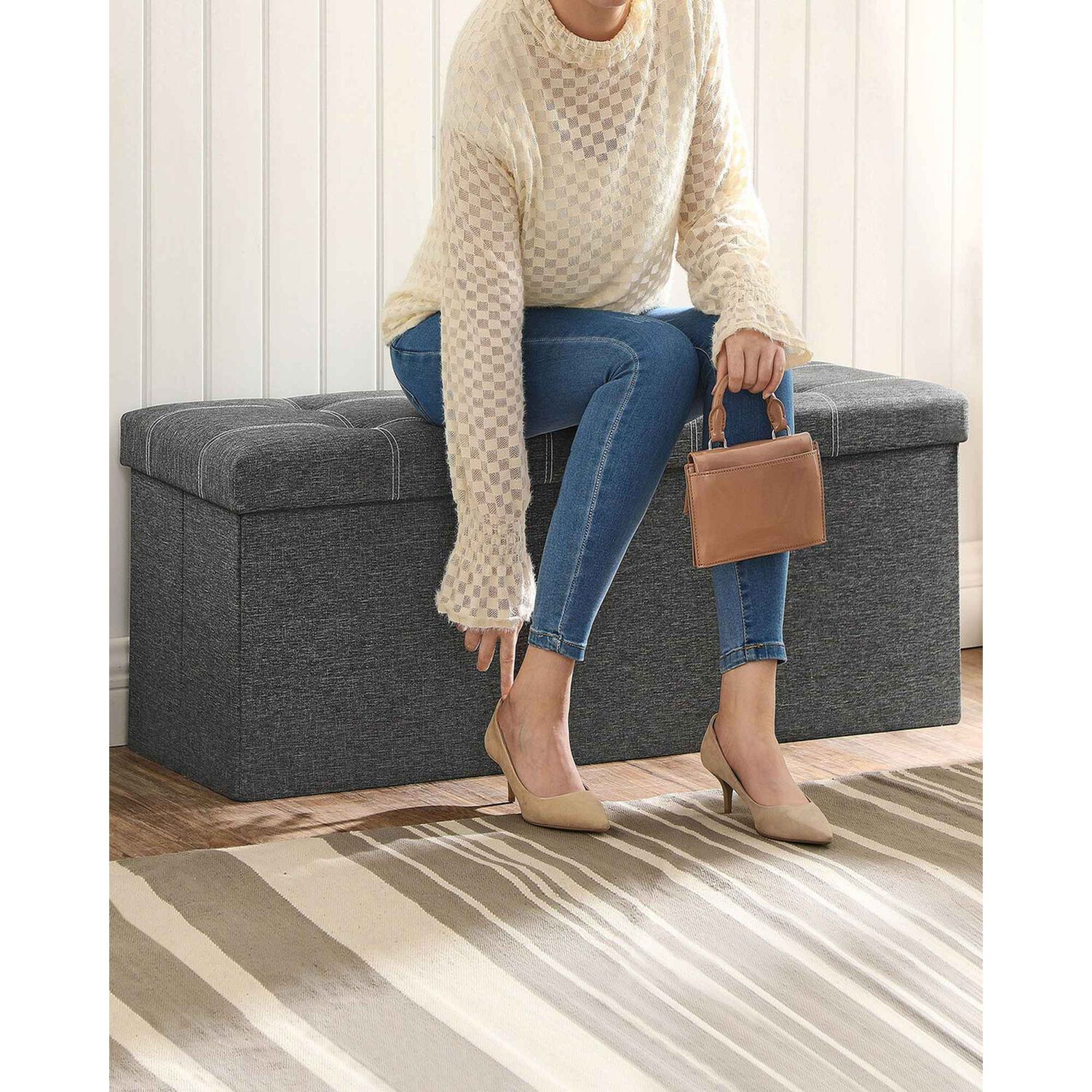 Puff Ba&uacute;l Songmics 110 Cm Banco Plegable Con Almacenamiento image number 4.0