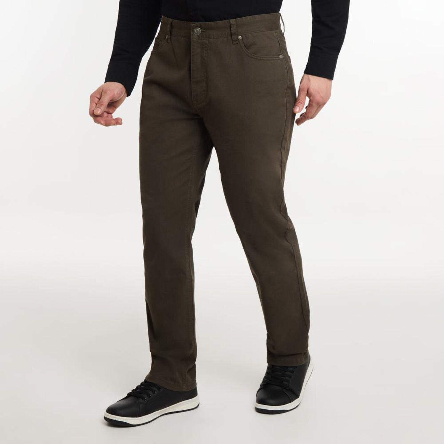 Pantal&oacute;n Liso Tiro Medio Slim Hombre Az Black image number 2.0