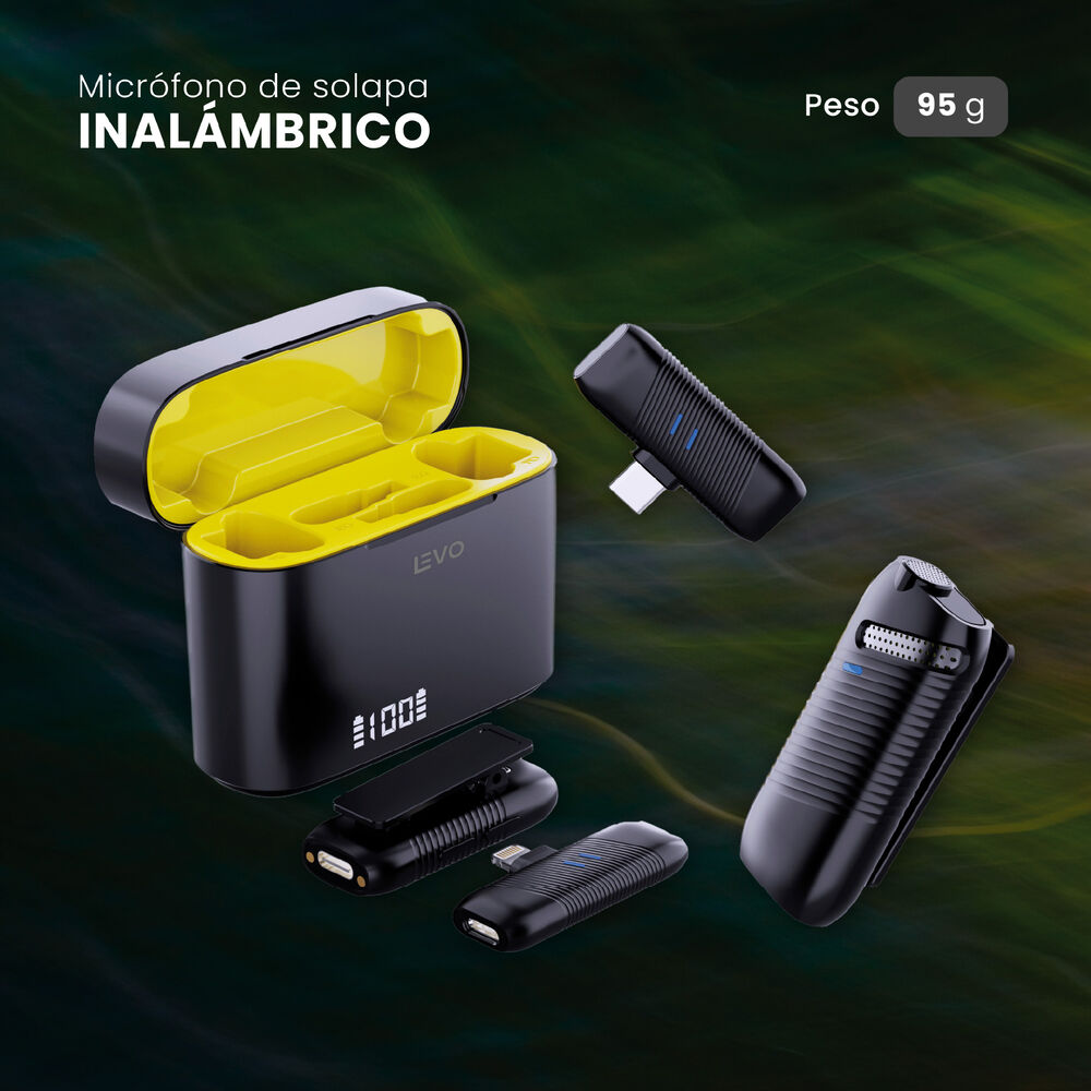 Kit Micrófono De Solapa Inalámbrico Lavalier Echopro Levo image number 4.0