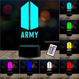 Lampara 3d Army Bts 16 Colores Intercam Control Remoto