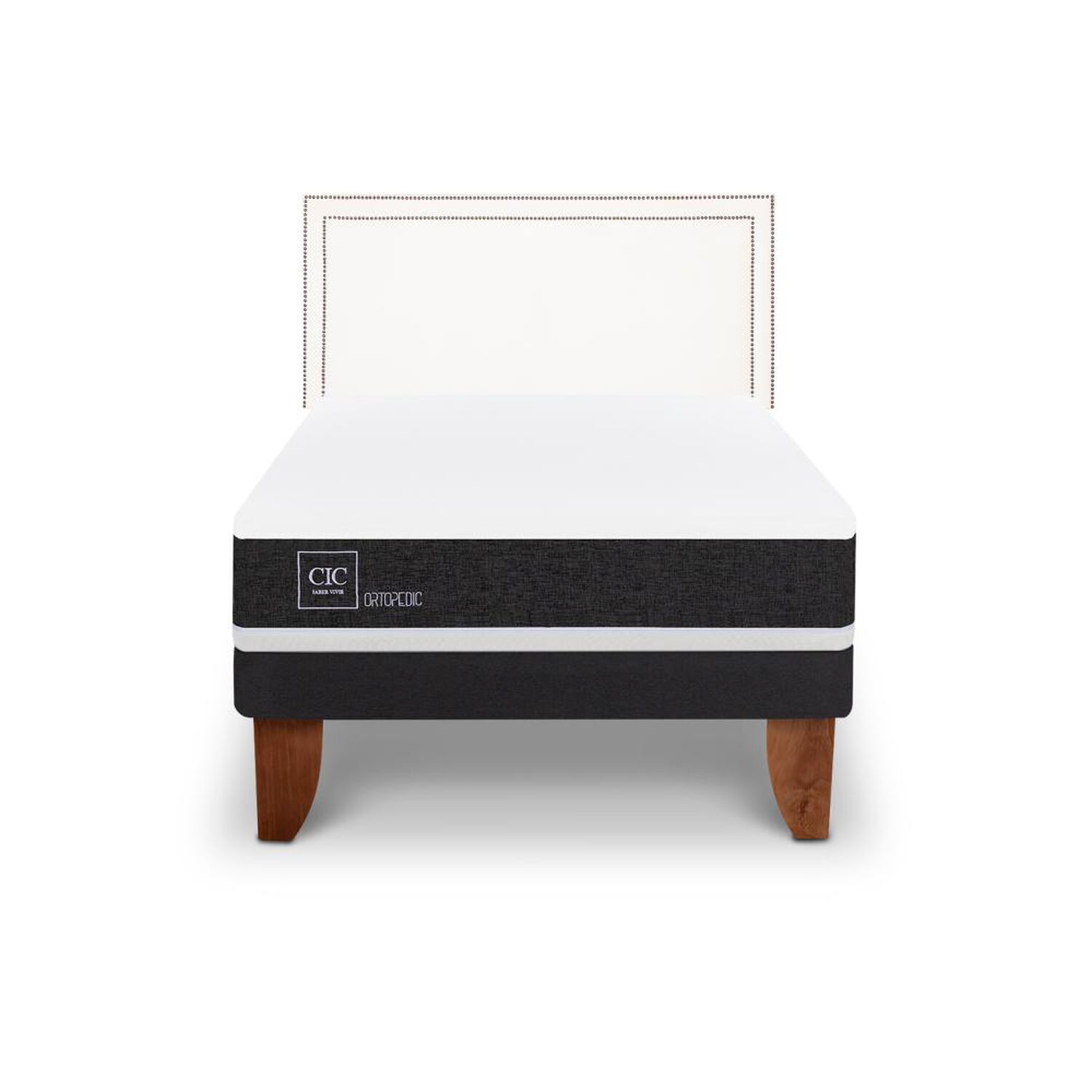 Cama Europea Cic New Ortopedic / 1.5 Plazas / Base Normal + Respaldo image number 0.0
