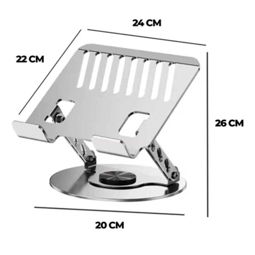 Soporte Para Tableta Port&aacute;til Aluminio Giratorio 360 Gris image number 1.0