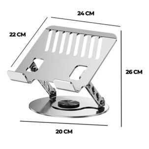 Soporte Para Tableta Port&aacute;til Aluminio Giratorio 360 Gris