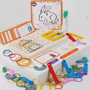 Tablero Madera Geoplano Espacio Imaginación Juego 3 En 1