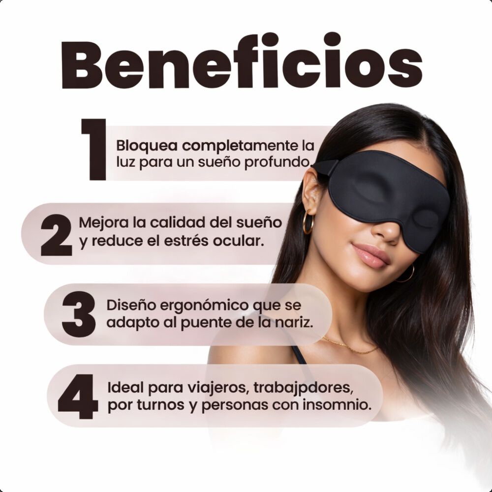 Antifaz 3d Total Oscuridad Suave Ajustable image number 2.0