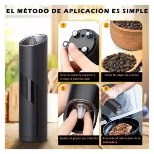 Molinillo El&eacute;ctrico Recargable De Sal Y Pimienta Port&aacute;til