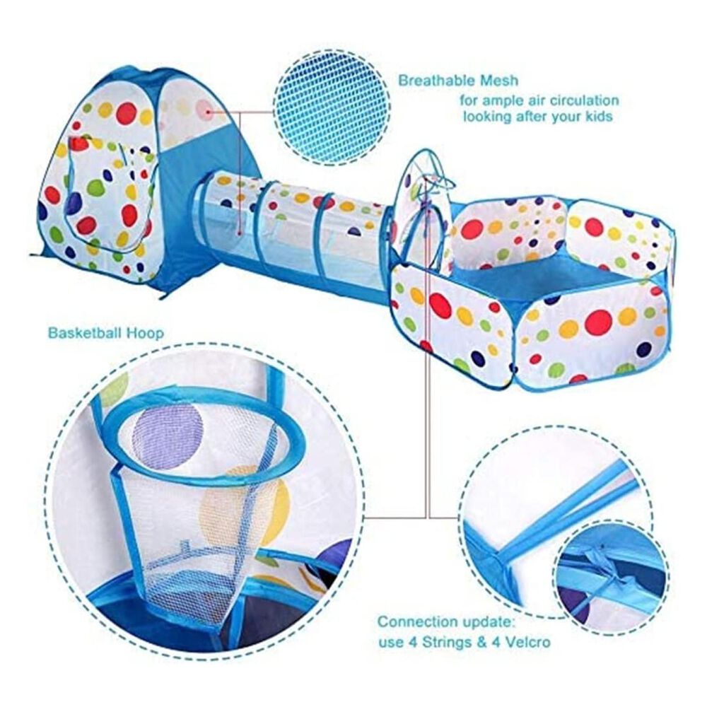 Juguete Carpa 3 En 1 Tunel Piscina De Pelotas Infantil Azul image number 1.0