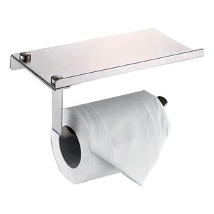 Porta Rollo Papel Higi&eacute;nico Soporte Celular Plateado