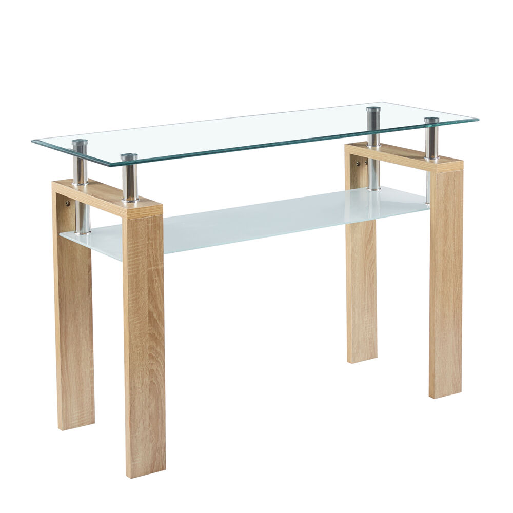 Mesa De Arrimo Rectangular De Vidrio image number 0.0