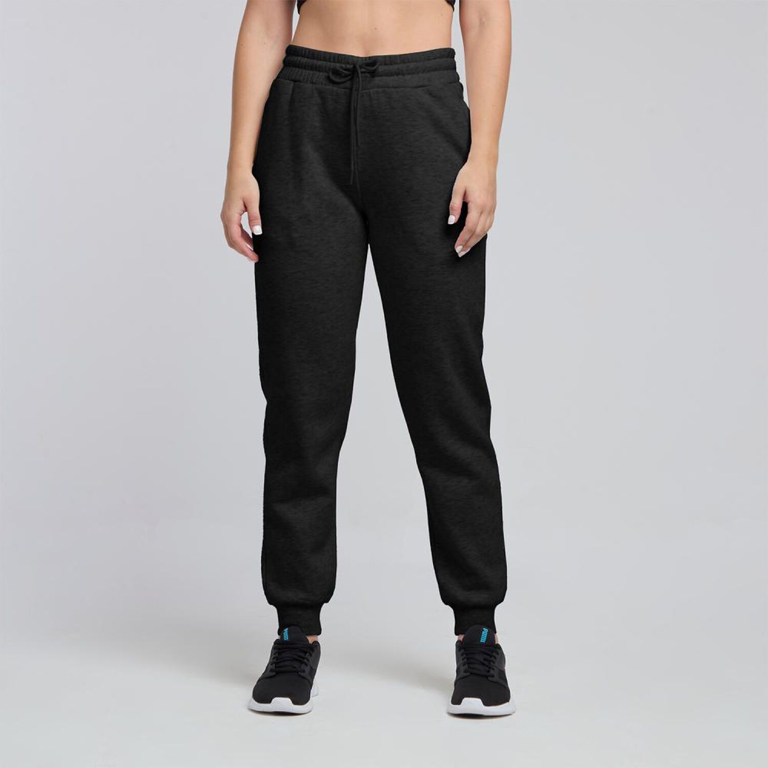 Pantal&oacute;n De Buzo Deportivo Liso Tiro Alto Regular Mujer Wetland image number 0.0