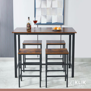 Set De Comedor Para Cocina Con Pisos Taburetes Madera Industrial