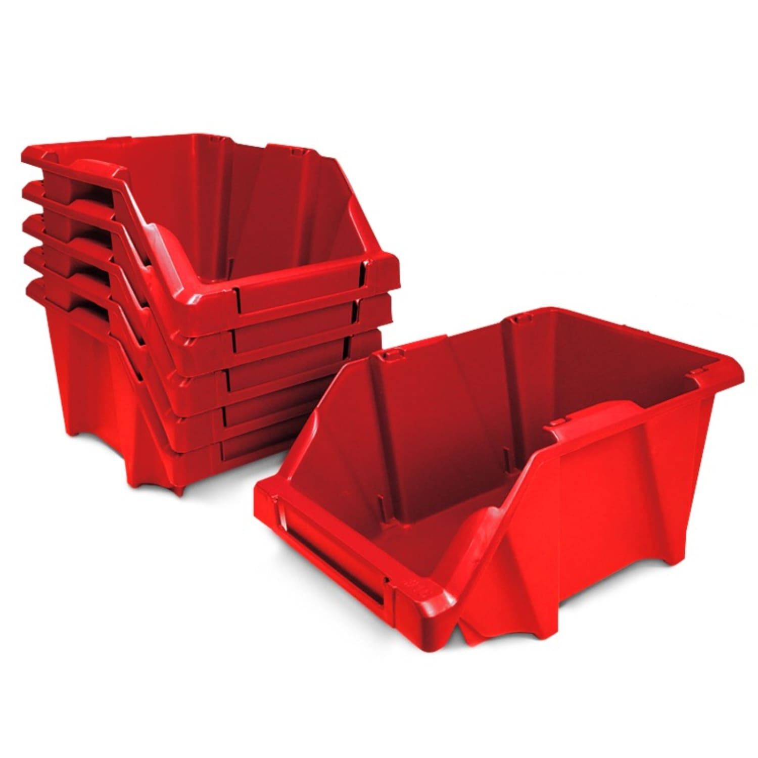 Set X 6 Organizadores Apilable #10 / Rojo Reyplast image number 0.0
