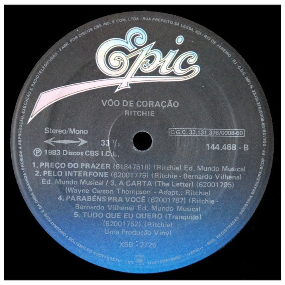 Ritchie - Voo De Coracao | Vinilo Usado image number 5.0