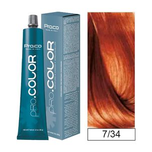 Pro.color - Tintura Permanente 7/34 Rubio Cobre Dorado 100ml + Oxidante