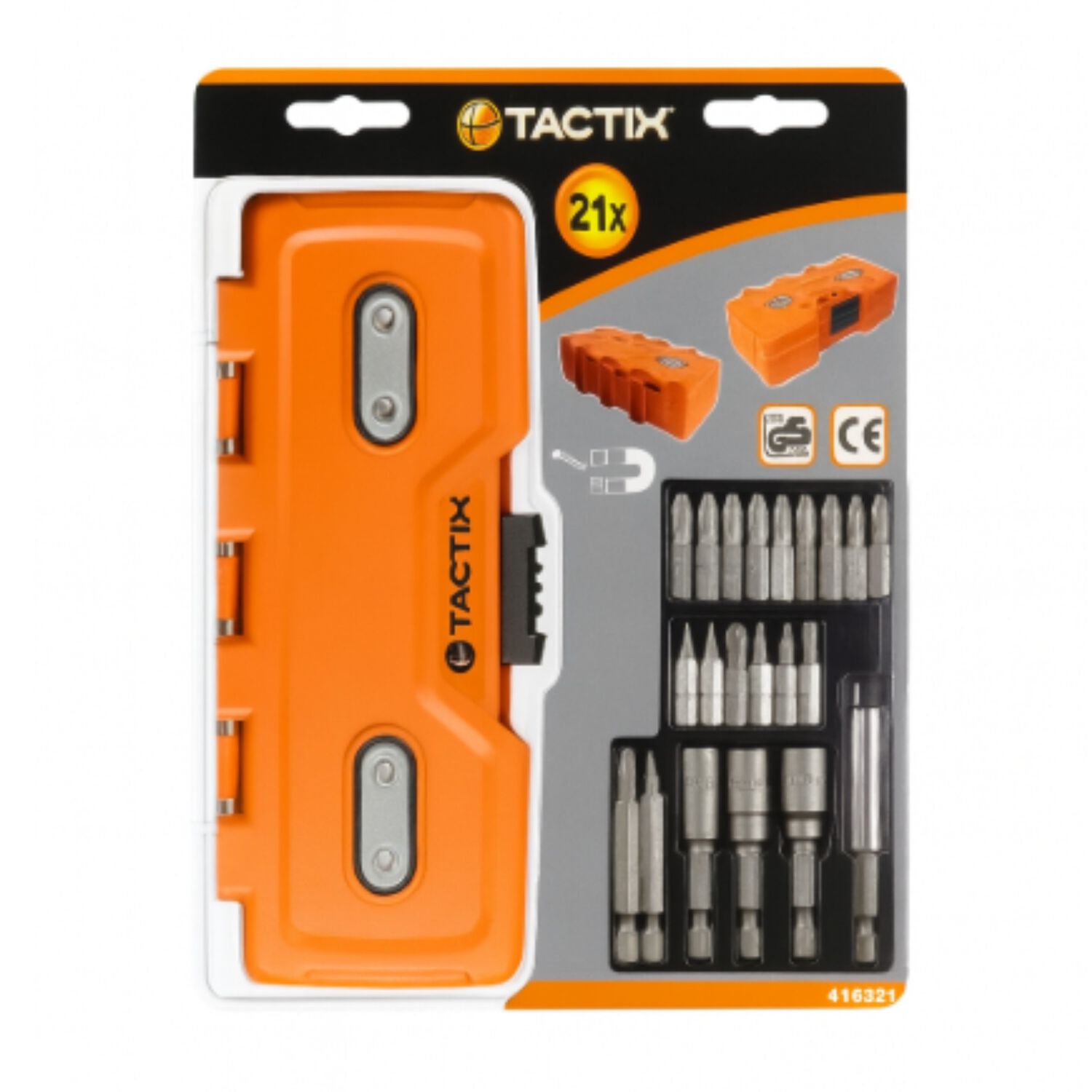 Punta Y Adaptador Tactix Jgo.21 Pzas C/caja Magnetica 418321 image number 0.0