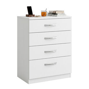 C&oacute;moda Blanca 4 Cajones Mueble Organizador Dormitorio
