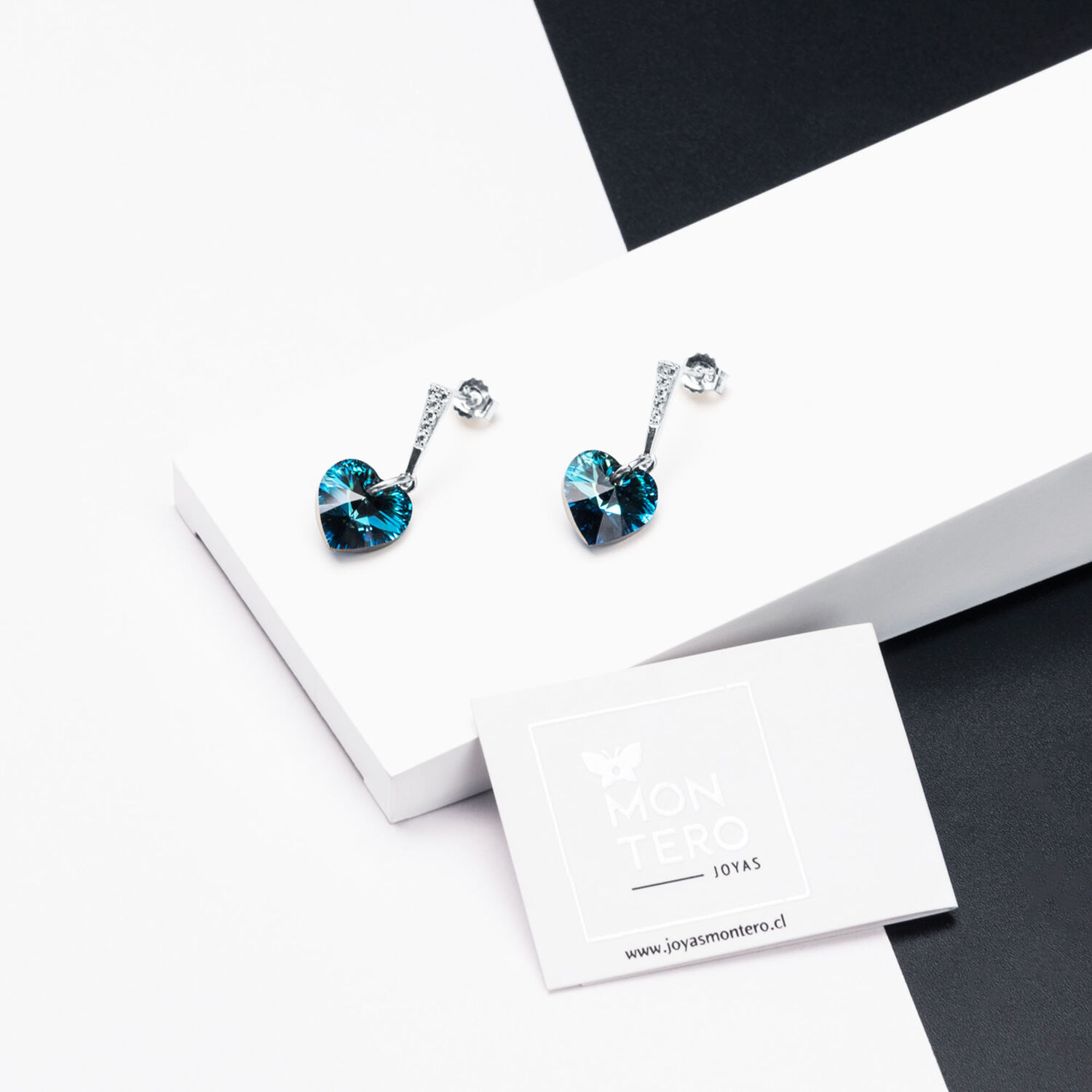 Aros Romance Cristal Genuino Bermuda Blue image number 1.0