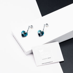 Aros Romance Cristal Genuino Bermuda Blue