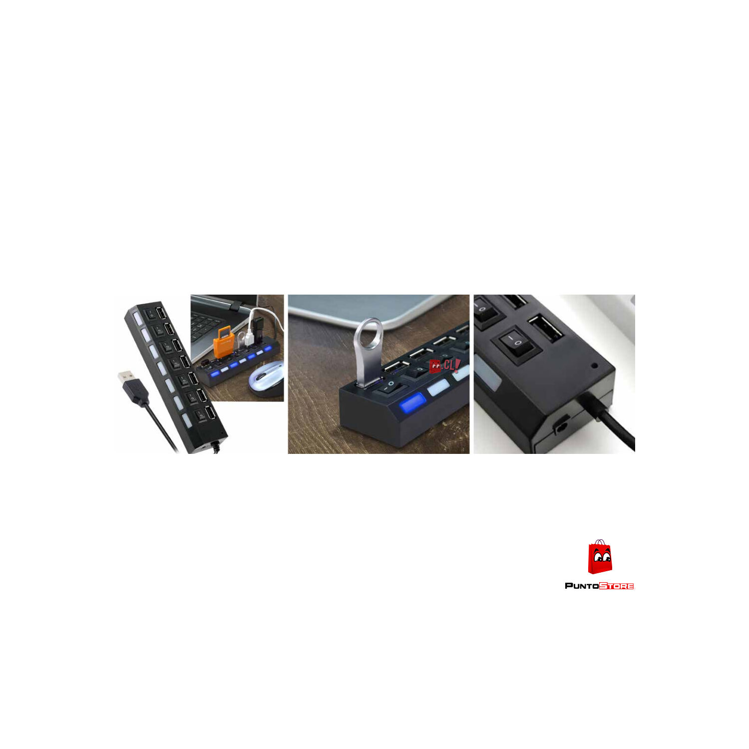 Hub Usb 7 Puertos Con Interruptores Independientes - Ps image number 1.0