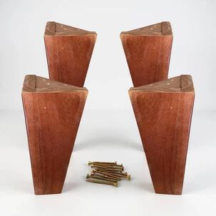 Kit 4 Patas Universales Para Cama Europea - Chcolate 24 Cm