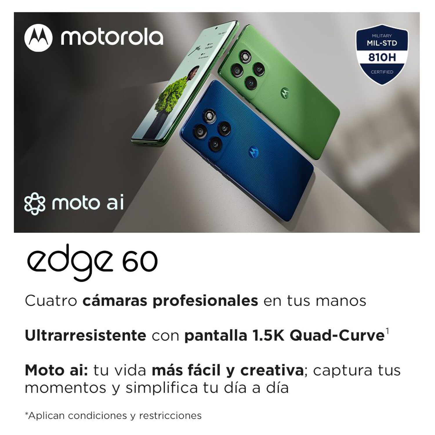 Smartphone Motorola Moto Edge 60 / 5G / 256 GB / Verde / Liberado image number 2.0