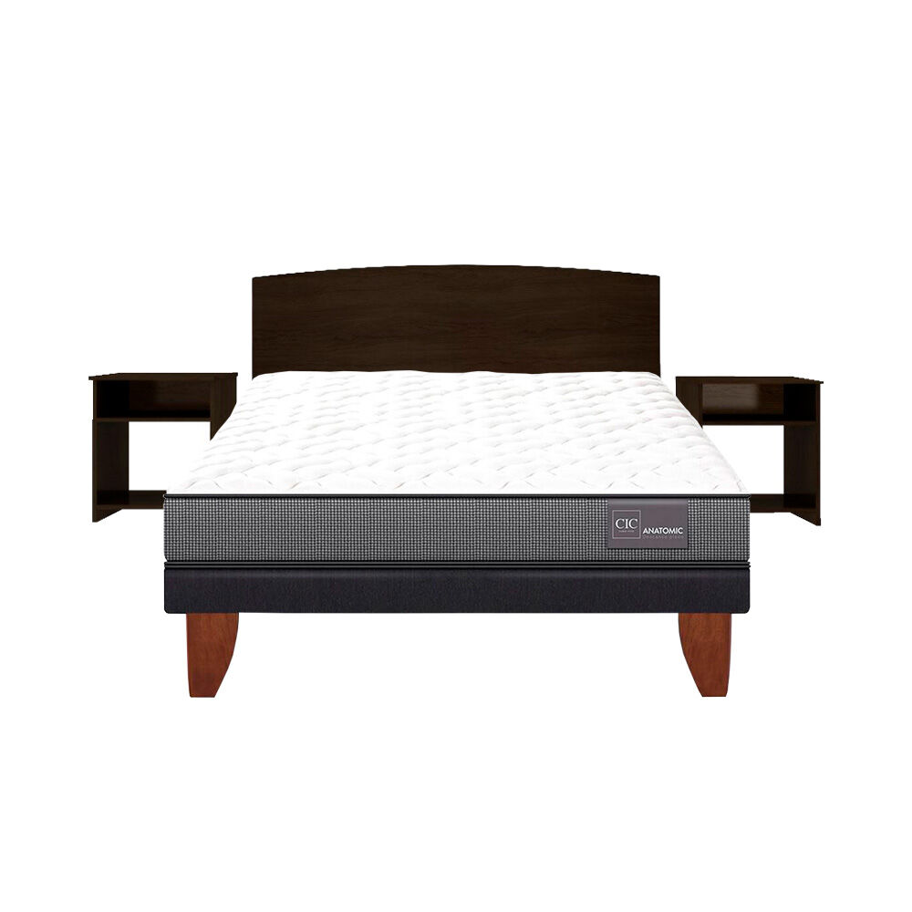 Cama Europea Cic Anatomic / Full / Base Normal + Set De Maderas Dakar image number 0.0