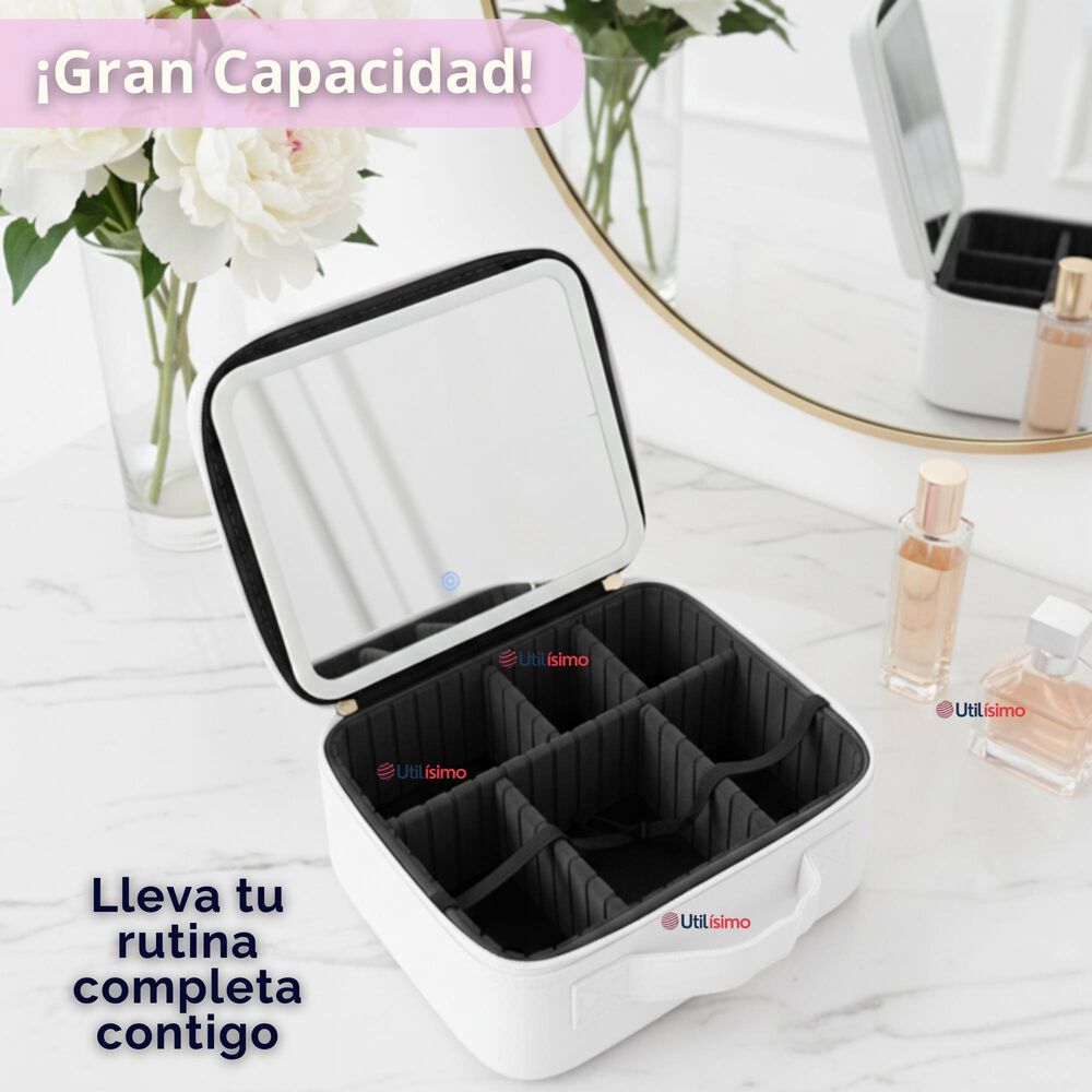 Malet&iacute;n De Maquillaje Con Luz Led Y Espejo Estuche De Maquillaje Organizador image number 7.0