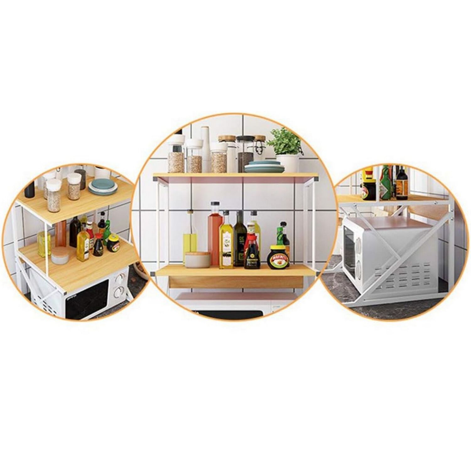 Estante Rack Cocina Microondas Organizador Blanco 64x54x37 Cm image number 1.0