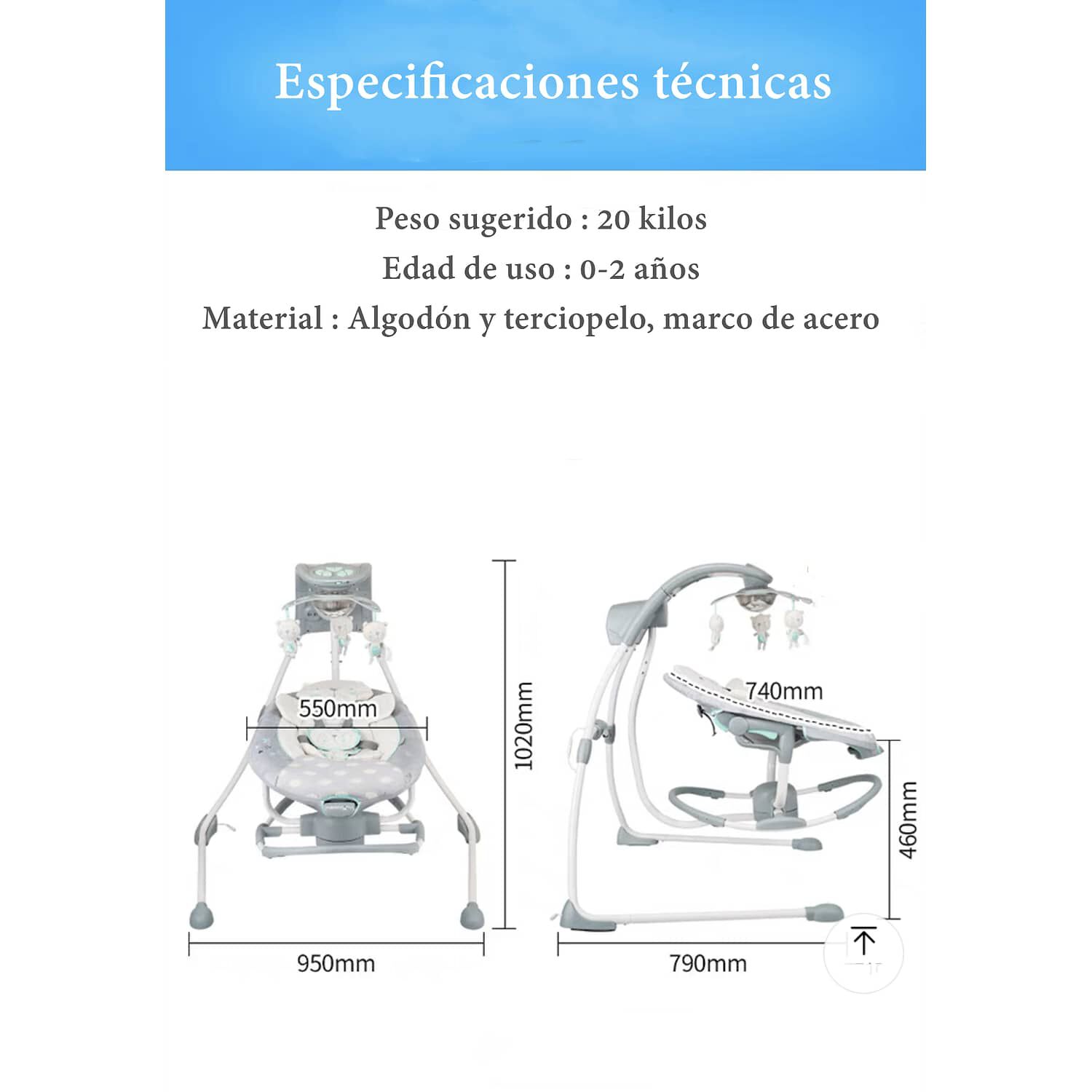 Columpio Mecedora Electrico 360&deg; Ingenuity Lubabycas image number 7.0