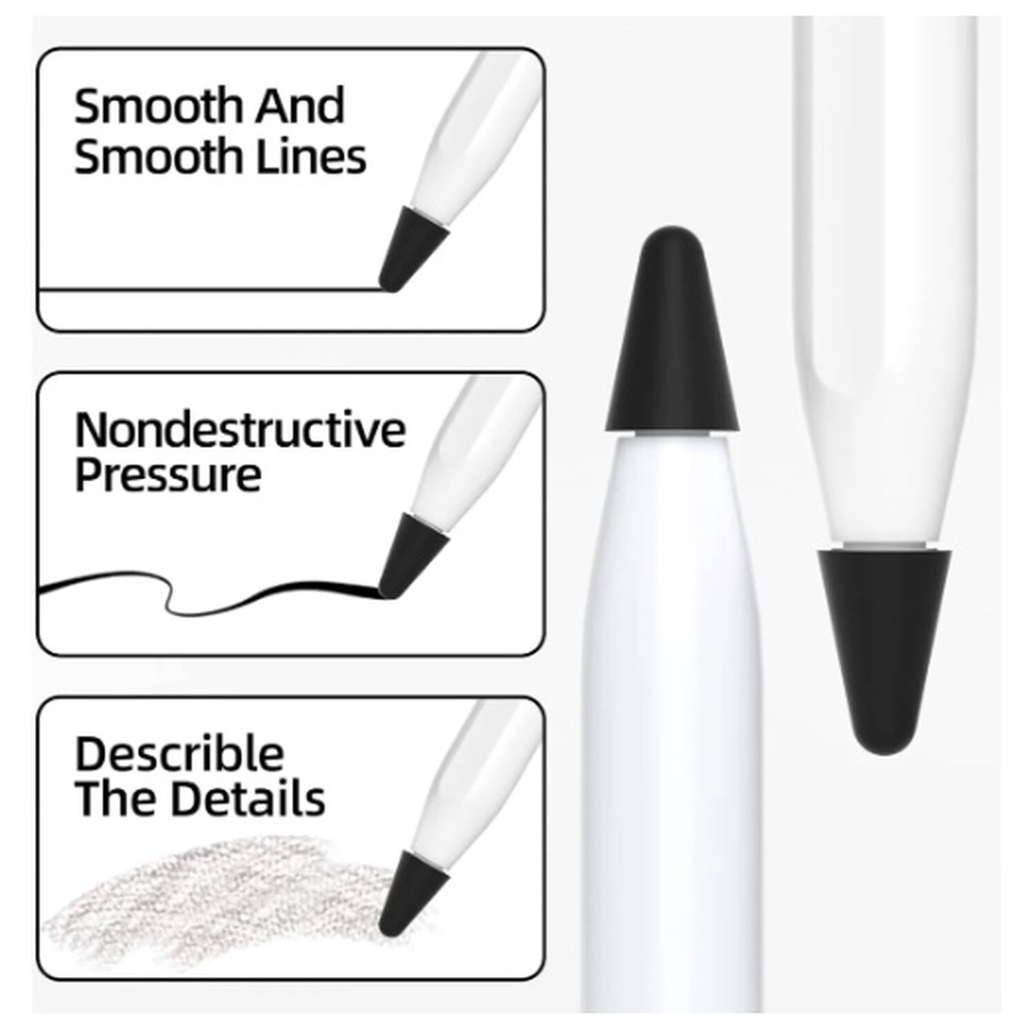 Protector Apple Pencil Silicona Negro image number 1.0