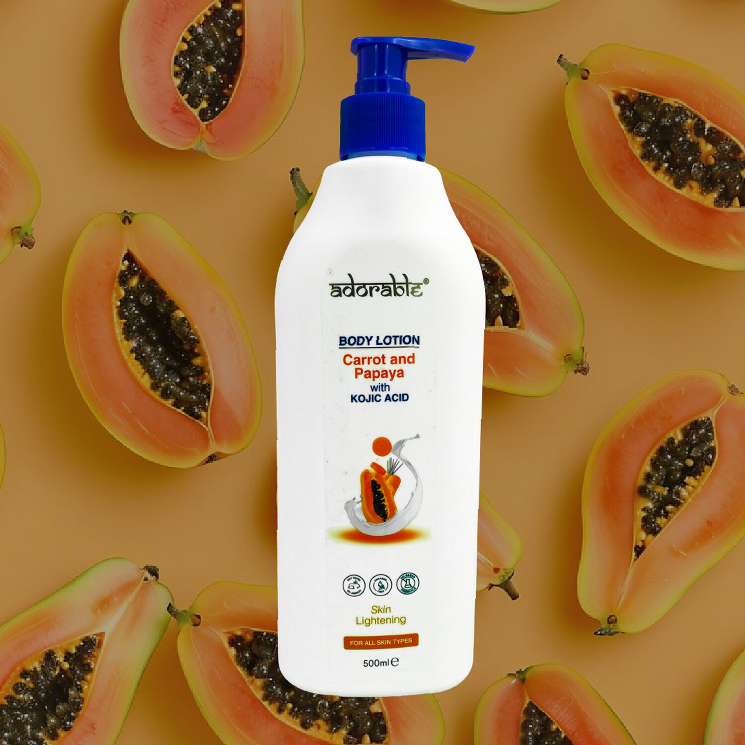 Adorable Loci&oacute;n Corporal Papaya Carrot & Acido Kojico 500 Ml image number 2.0