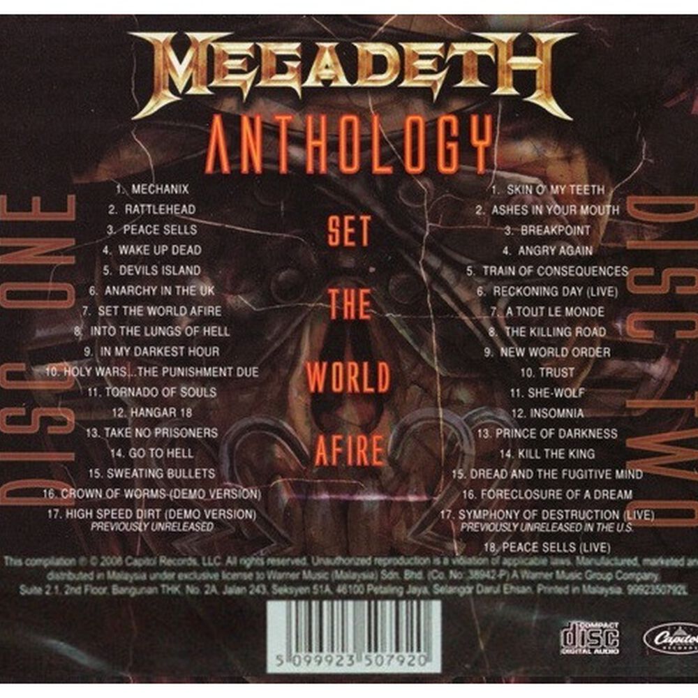Megadeth - Set The World Afire: Anthology (2cd) | Cd image number 1.0