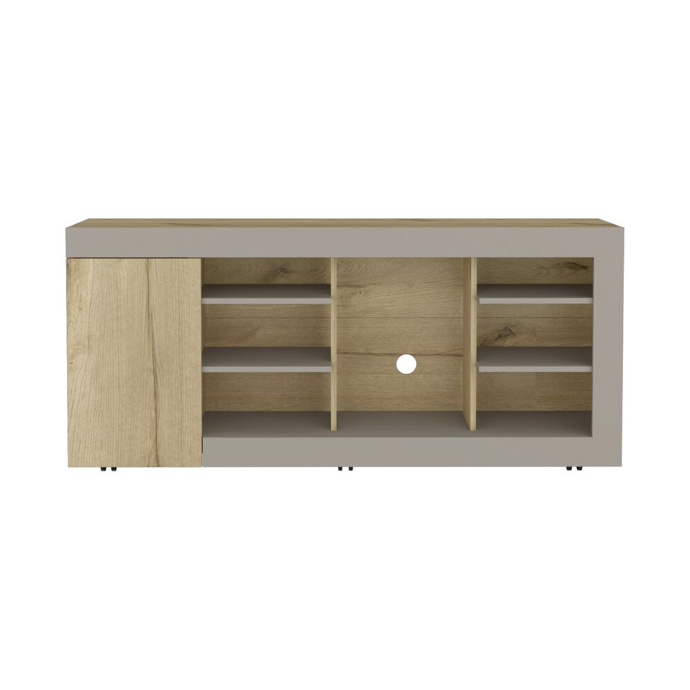 Mesa Para Tv 65" Fm 68x150x38 Cm Café Claro Y Gris image number 3.0