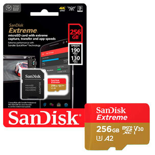 Tarjeta De Memoria Microsd Sandisk 256gb + Adaptador 190mb/s