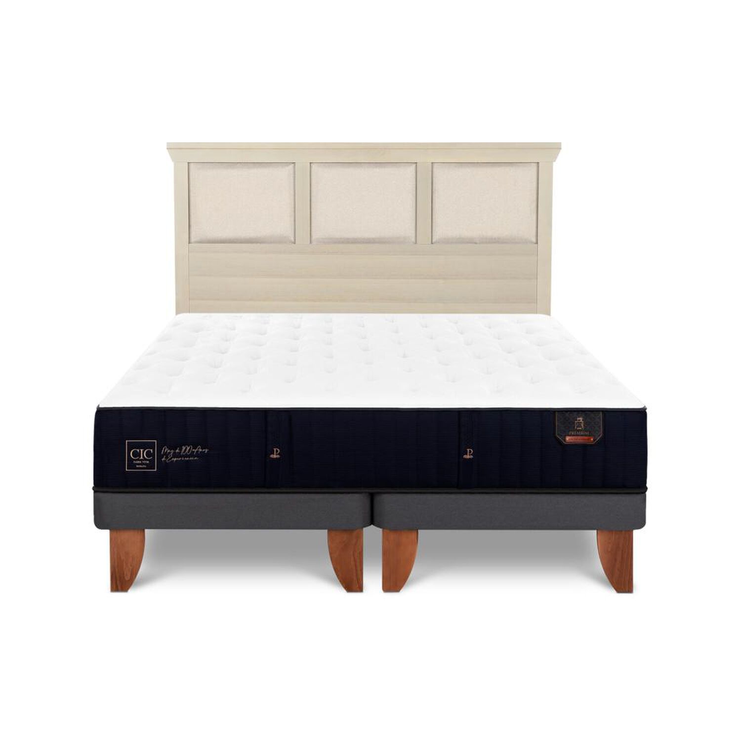 Cama Europea Cic Linea Premium / 2 Plazas / Base Dividida + Respaldo image number 0.0