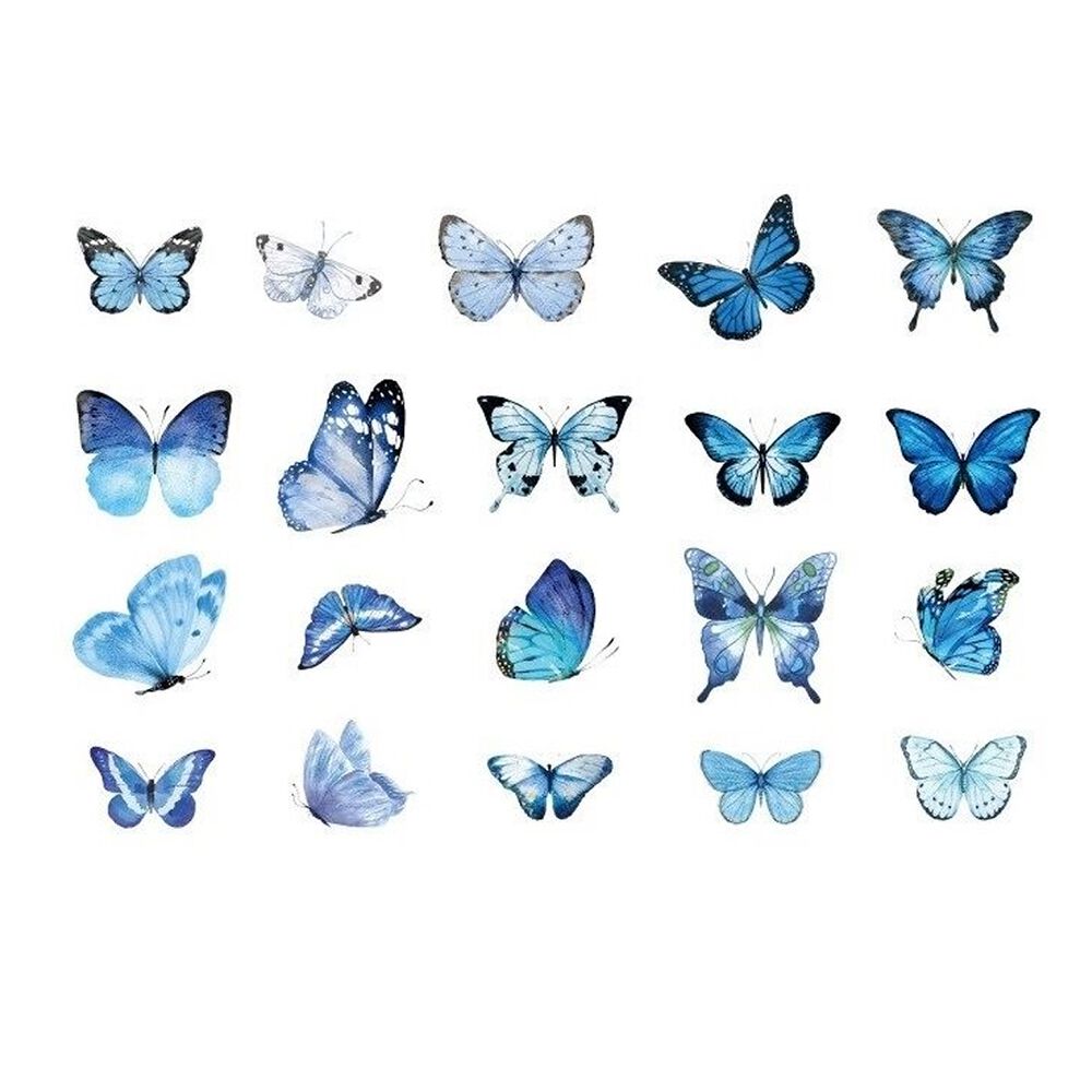 40 Sticker Scrapbook Diseños Mariposas Azules image number 0.0