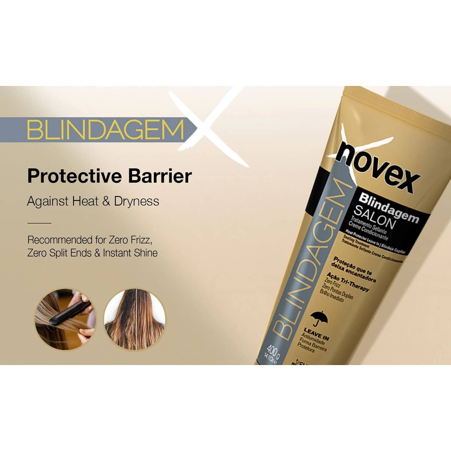 Protector Termico Reparador Blindagem Finalizador Novex 400gr image number 2.0