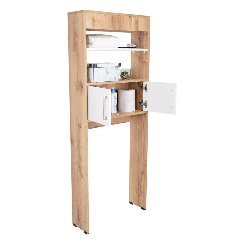 Estante Wc 2 Puertas 3 Repisa Fm-008c Caf&eacute; Claro Y Blanco image number 2.0