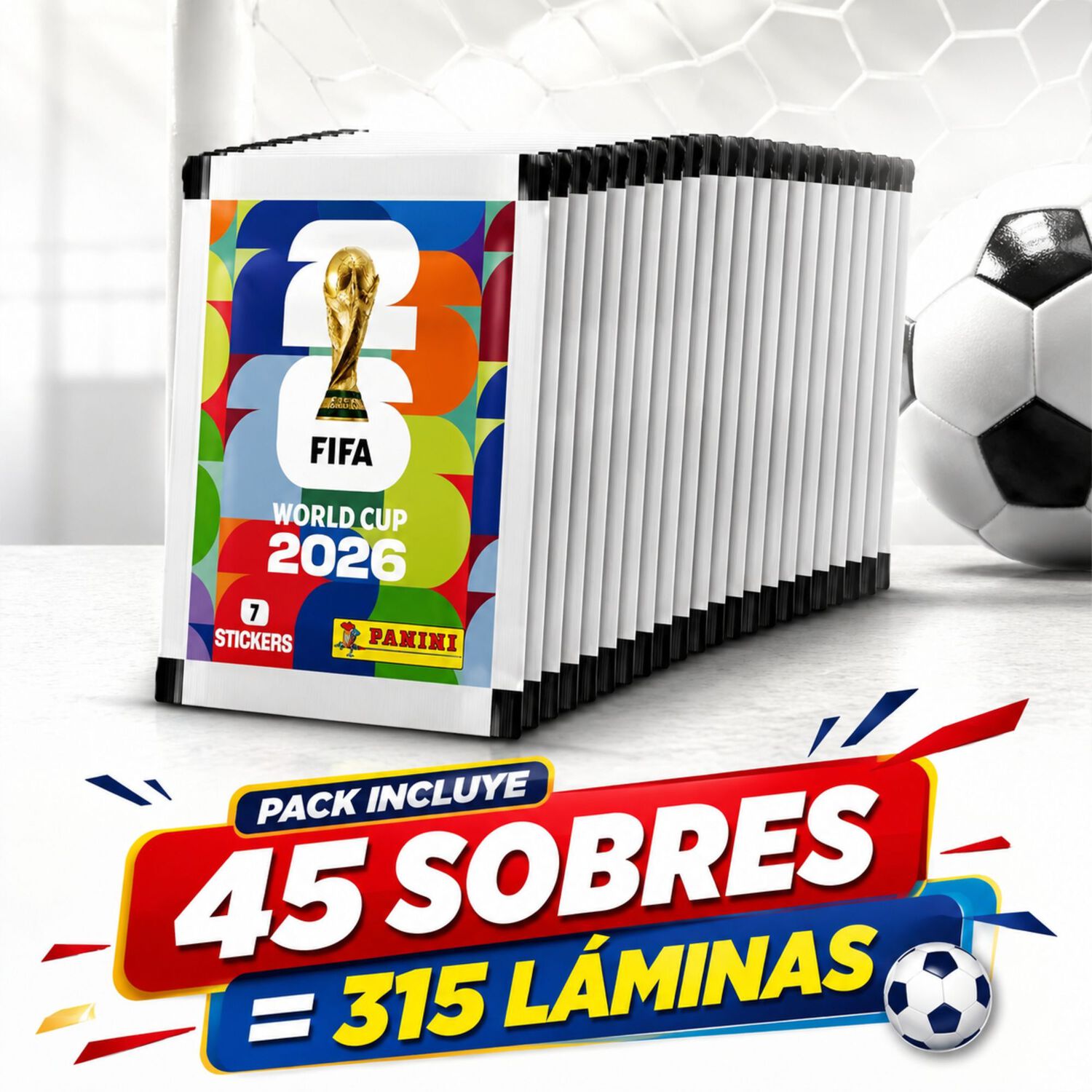 Pack 45 Sobres Panini Mundial Fifa 2026 Original 315 L&aacute;minas image number 3.0