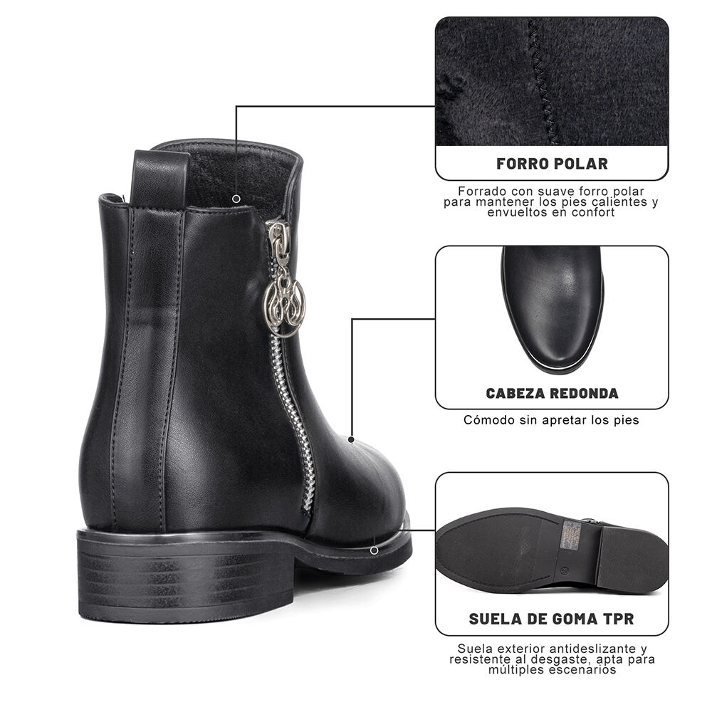 Botin Casual Mujer Eco Cuero Vintage Elegante Weide Zs68 image number 8.0