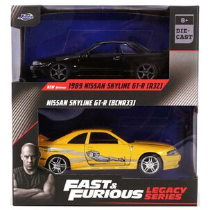 Juguete Pack 2 Autos Rapidos Y Furiosos Skyline 1:32