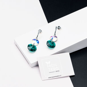 Aros Lourdes Cristales Genuinos Emerald