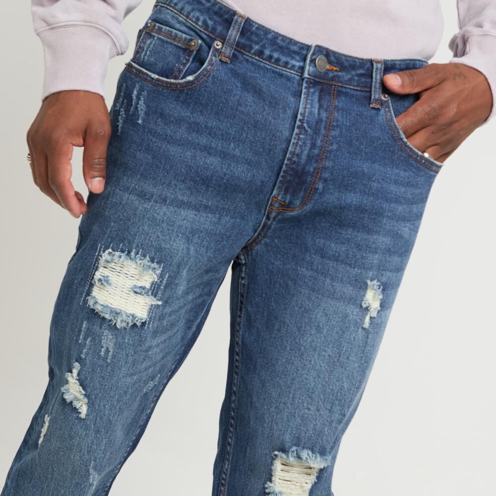 Jeans Roturas Tiro Medio Skinny Hombre Rolly Go image number 4.0