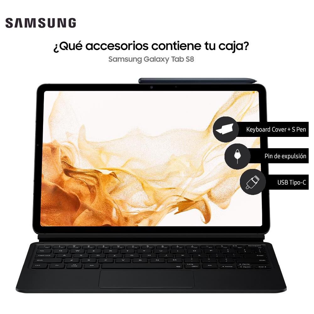 Tablet 11" Samsung Galaxy Tab S8 +  Keyboard Cover / 8 GB RAM /  128 GB image number 10.0