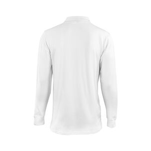 Polera Pique Blanca Manga Larga Upf 25
