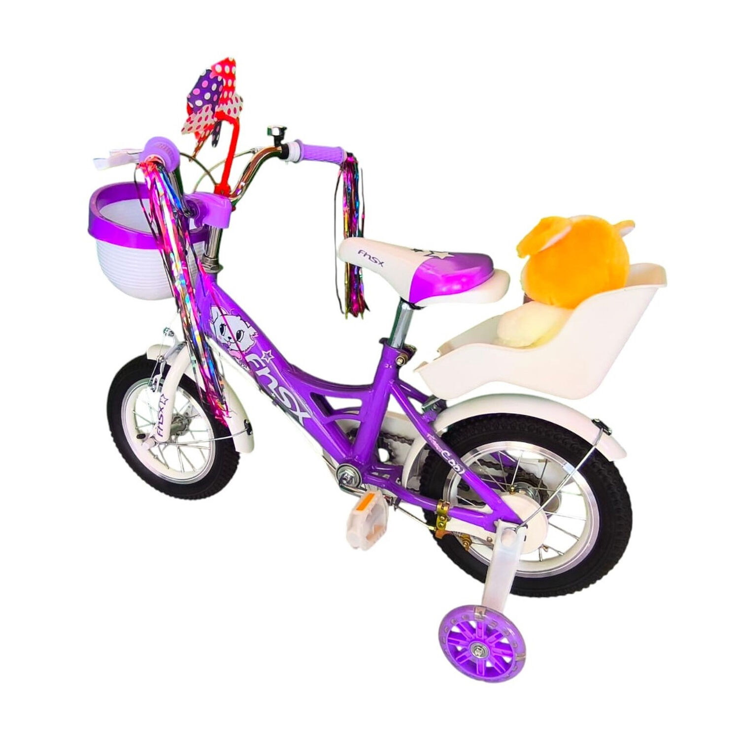 Bicicleta Aro 12 Infantil Con Peluchero Lila Fnsx image number 5.0