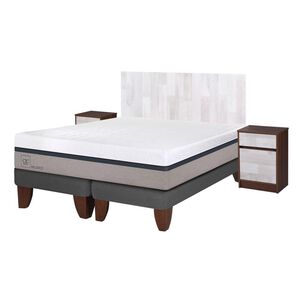 Cama Europea Cic Balance / 2 Plazas / Base Dividida + Set De Maderas