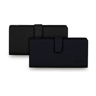2 Billeteras De Mujer Vesta Negra Y Azul Carven