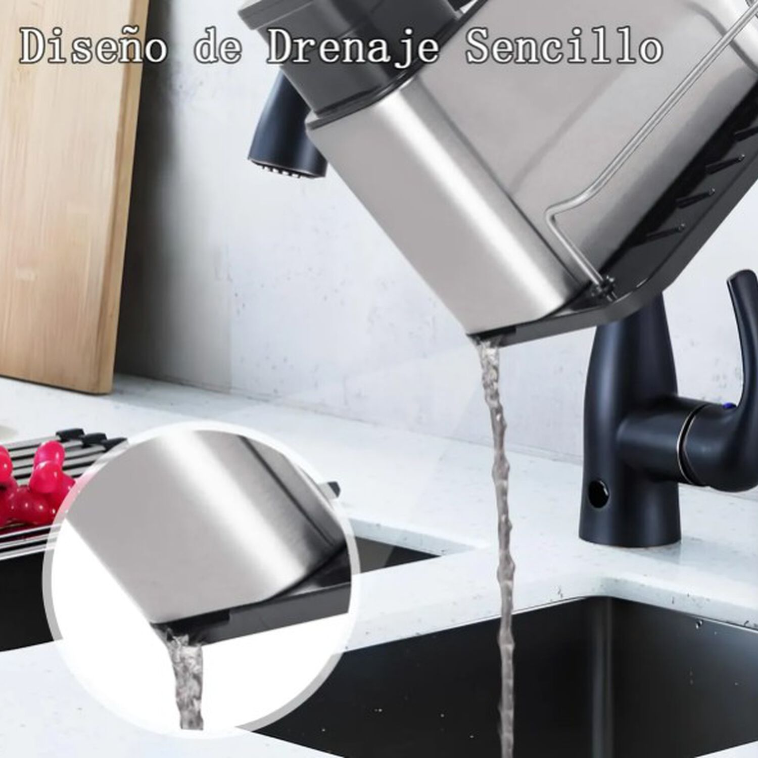 Dispensador De Jab&oacute;n Para Cocina Negro Plateado image number 2.0